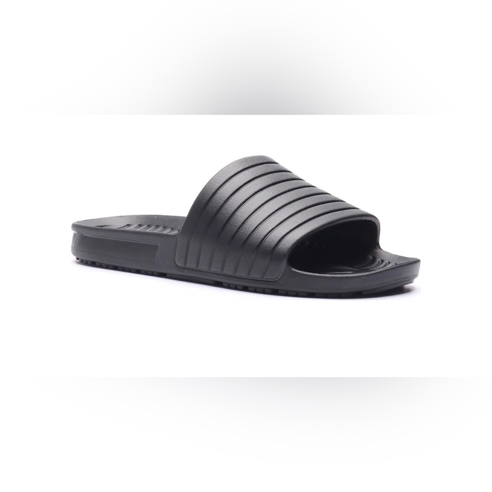 Athletic Works Men’s Black Slide Sandals - Picture 1 of 4
